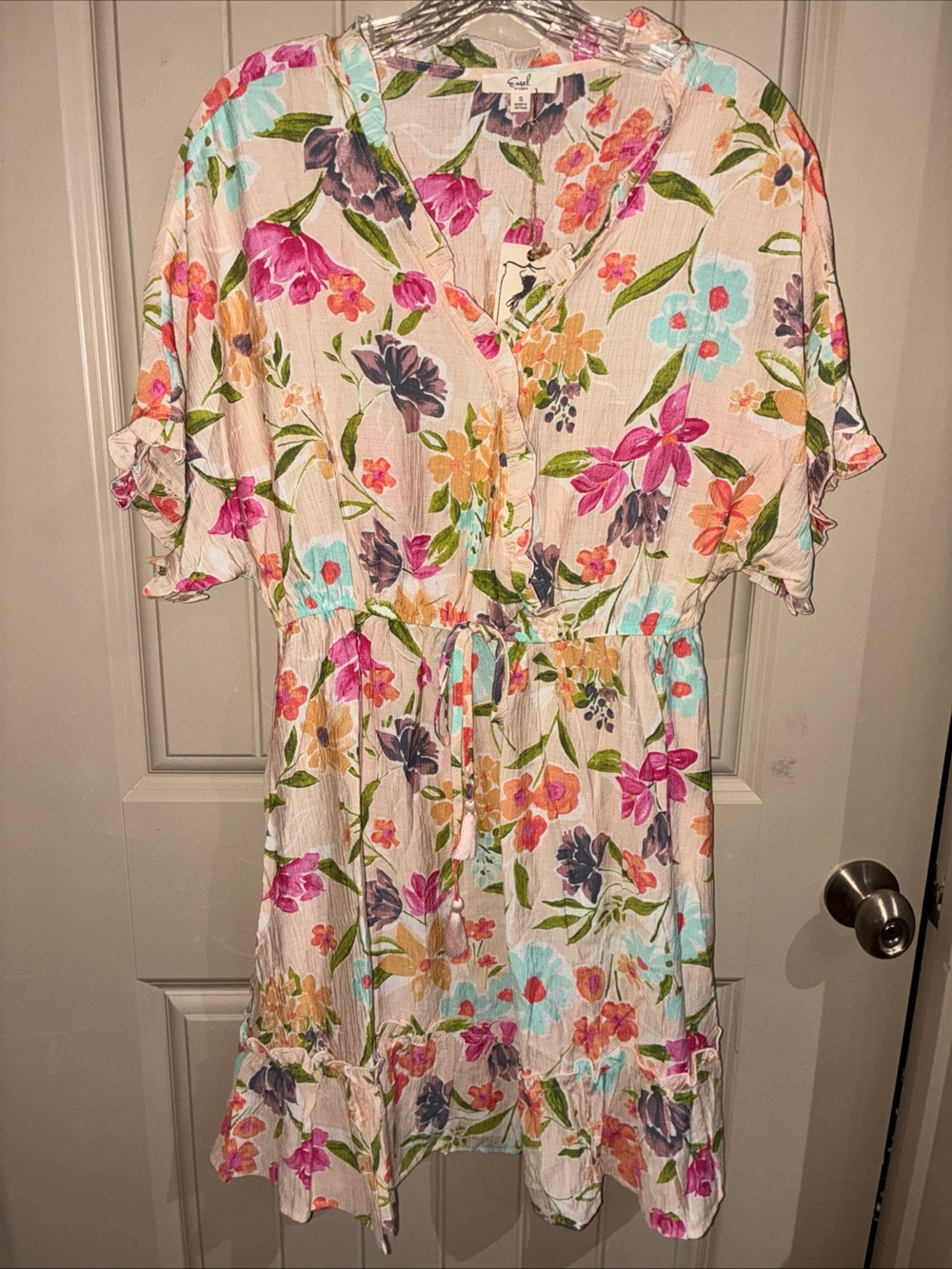 Floral Tie-Waist Mini Dress - Multicolor